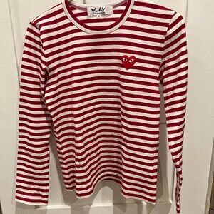 Comme des Garcons Play Red and White T shirt size M